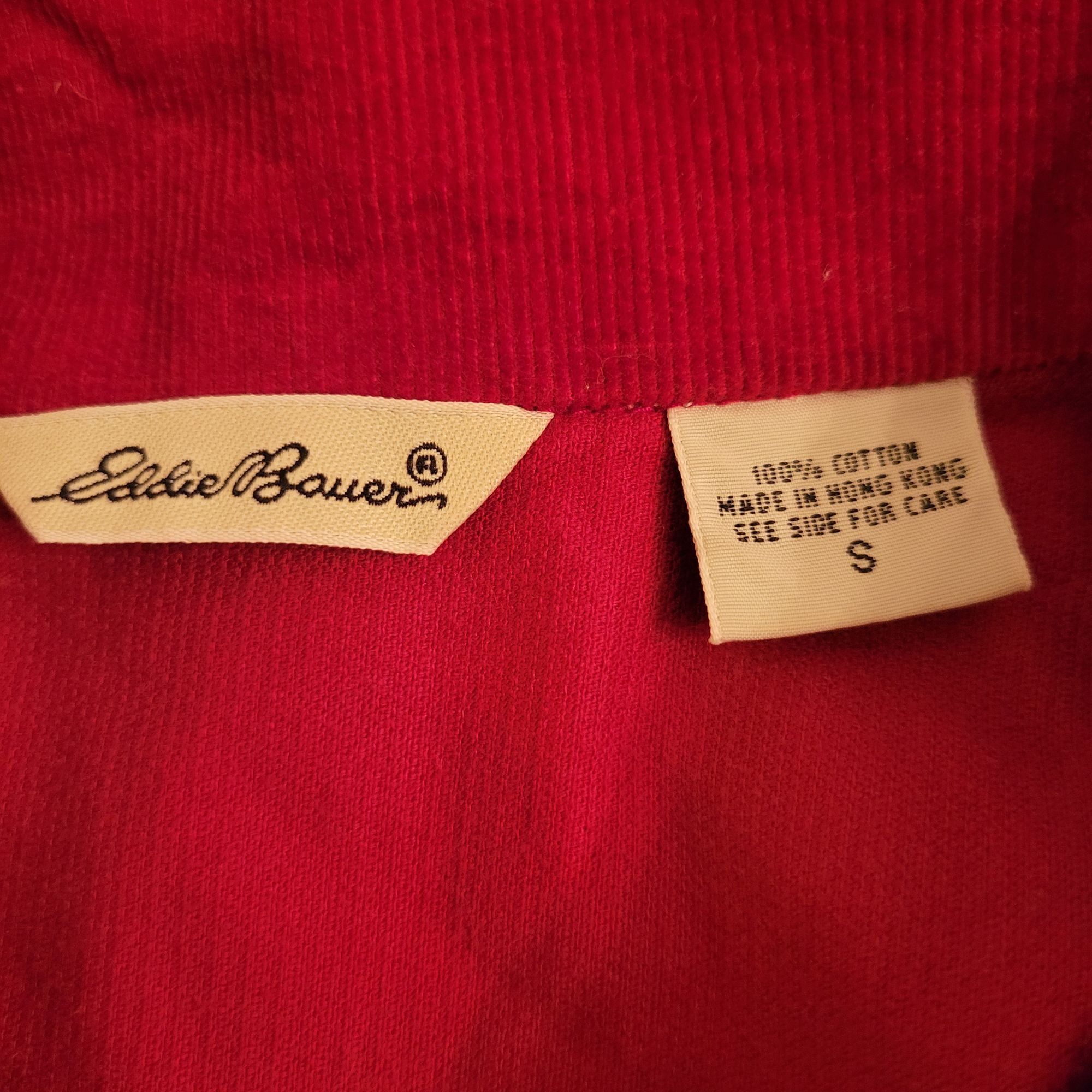 Eddie Bauer Eddie Bauer S Red Corduroy Long Sleeve Button Up Maxi Dress Size S / US 4 / IT 40 - 3 Thumbnail