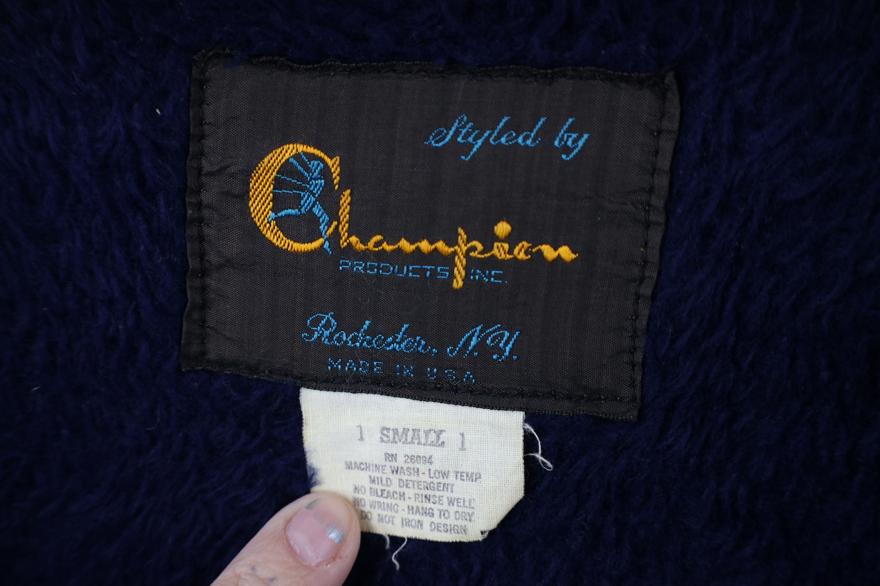 Champion × Vintage Vintage 60s Champion Running Oil Co Lined Jacket Blue USA Size US S / EU 44-46 / 1 - 11 Thumbnail