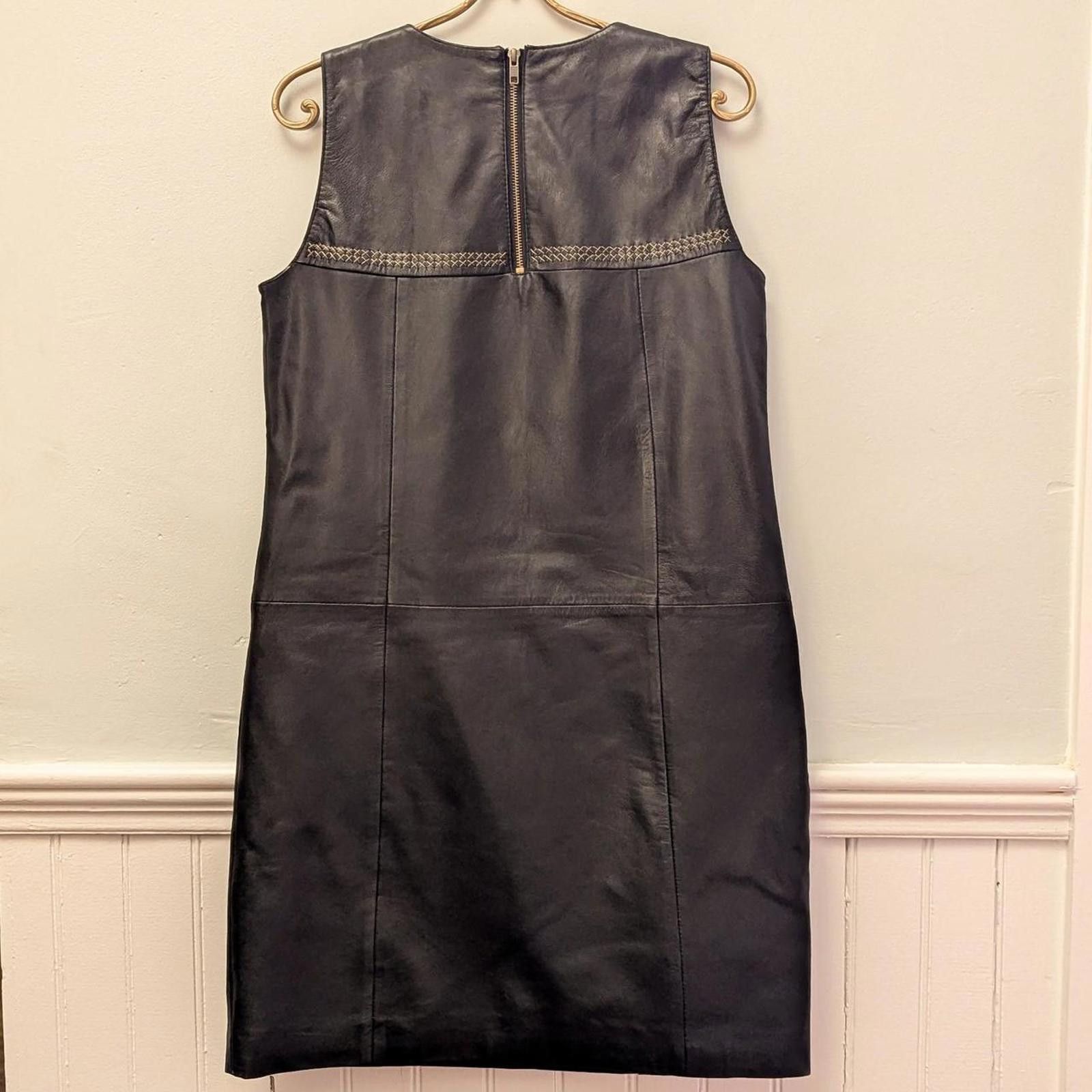 Other Vintage Sinéquanone Black Leather Dress Size L / US 10 / IT 46 - 6 Thumbnail