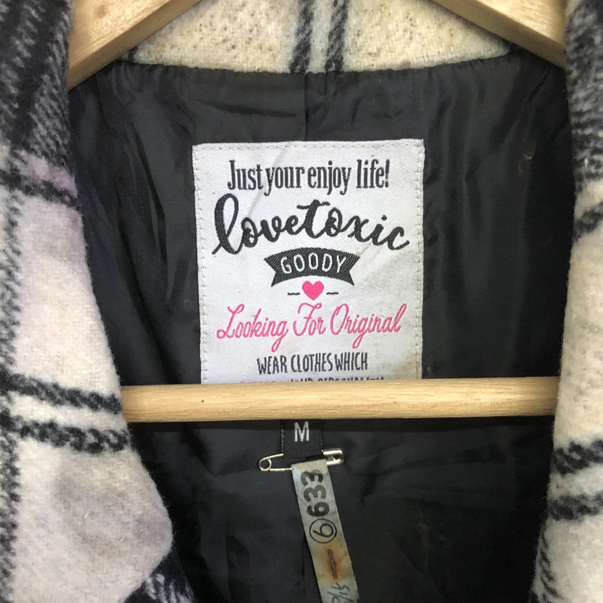 Japanese Brand LOVETOXIC Black Tartan Long Trench Coat Jacket Size US M / EU 48-50 / 2 - 20 Thumbnail
