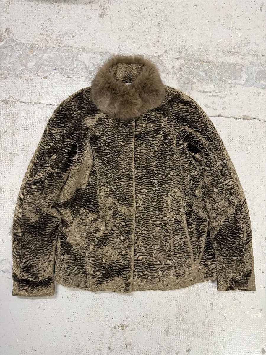 AW2012 Emporio Armani Beige Fur Collar Jacket