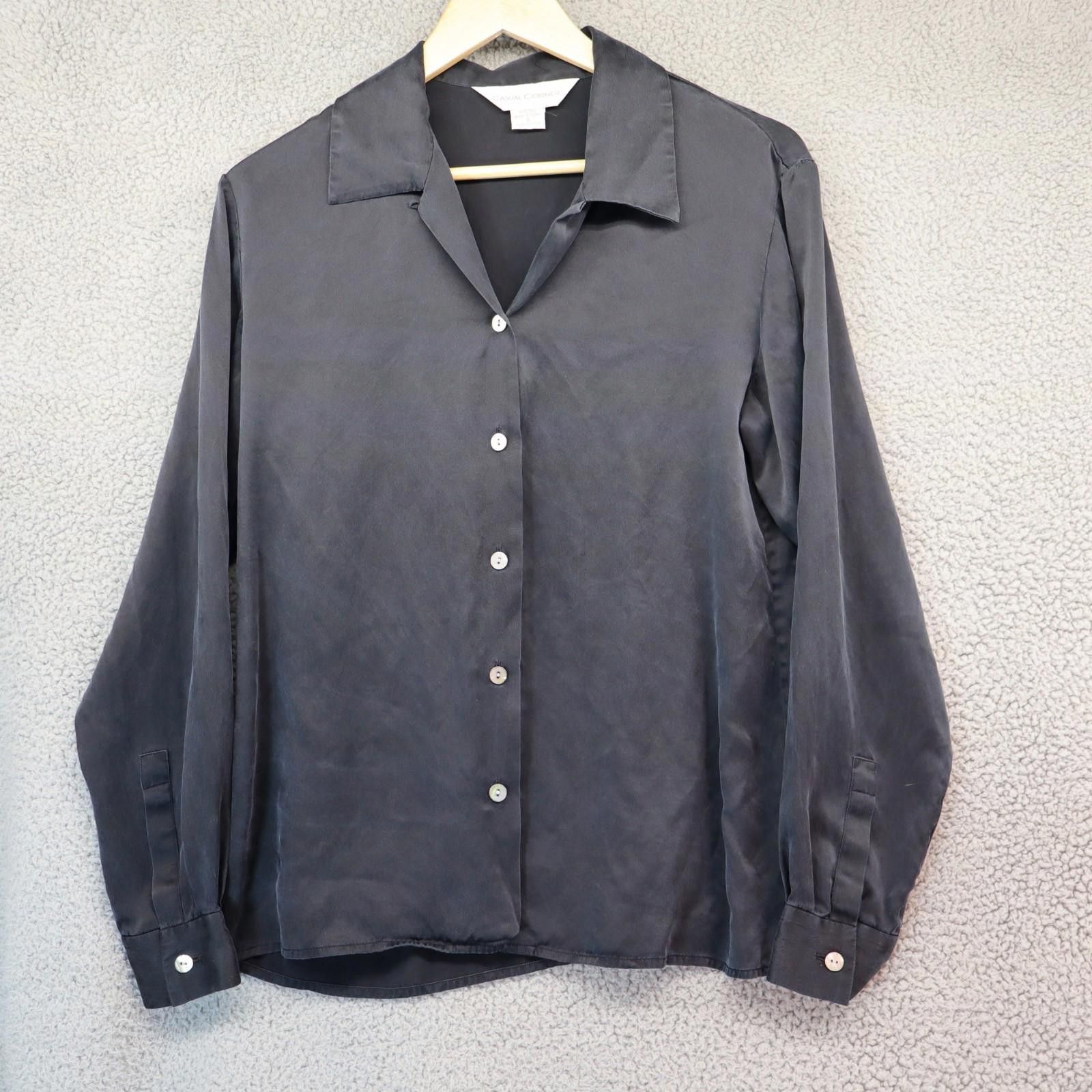 Other Casual Corner Silk Button Shirt Womens Size 8 Black Size M / US 6-8 / IT 42-44 - 1 Thumbnail
