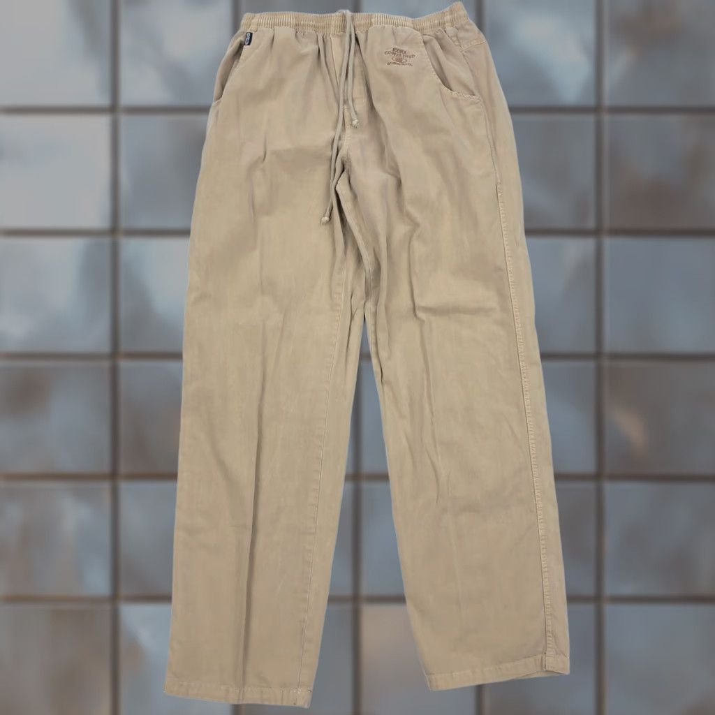 Vintage Crazy Shirts Pants Men's L Kona Coffee Dyed 100% Cotton Elastic Waist Drawstring Pockets Size US L / EU 52-54 / 3 - 1 Thumbnail