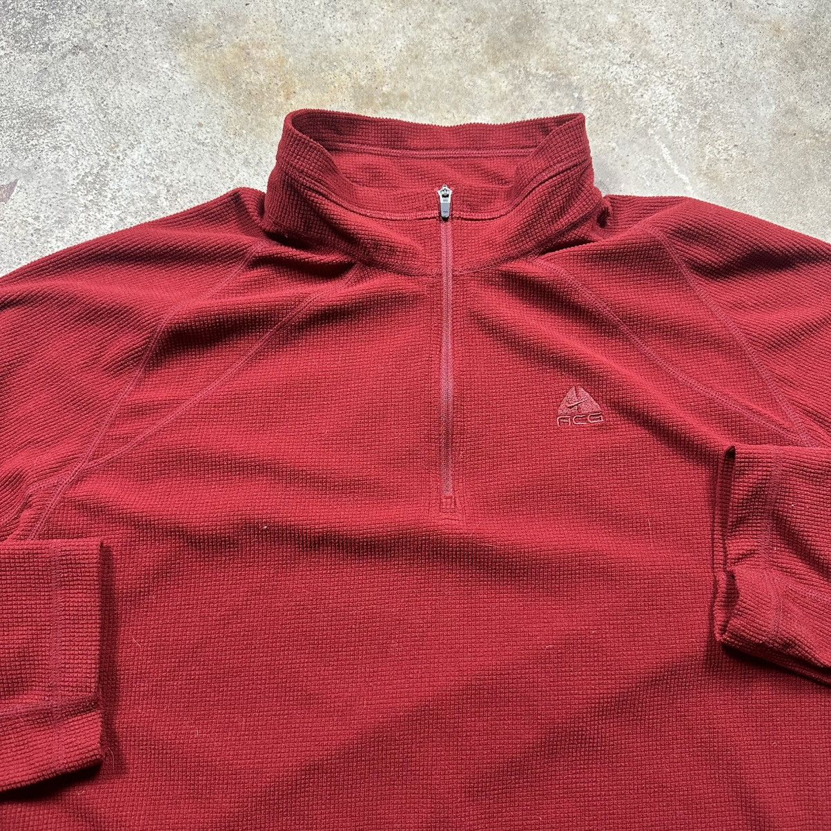 Nike ACG Vintage Y2K Red Nike ACG Waffle Knit Thermal 1/4 Zip Size M Size US M / EU 48-50 / 2 - 2 Thumbnail