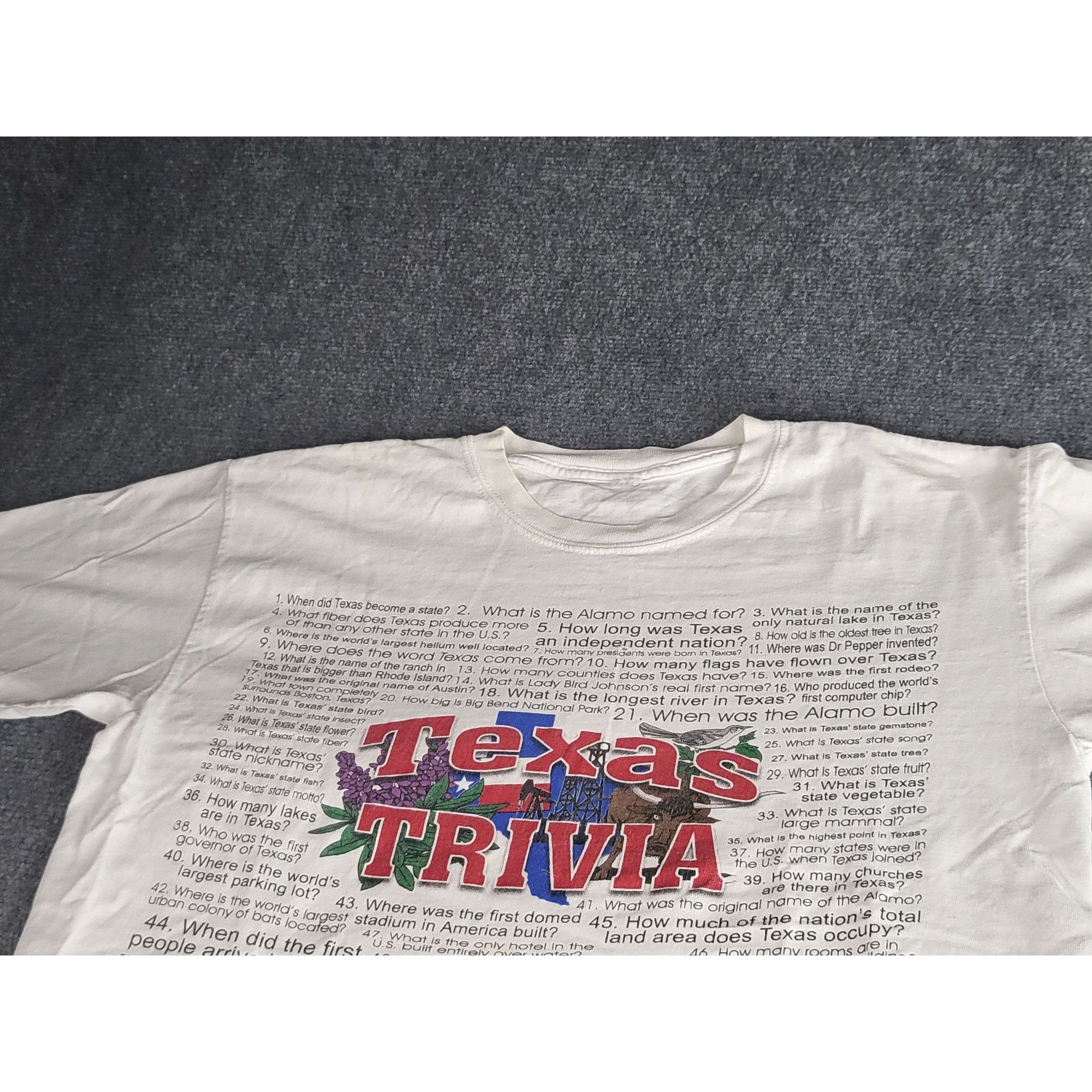 Vintage Vintage Texas Trivia Y2K Tshirt Men Sz L Double Sided White Size L / US 10 / IT 46 - 2 Thumbnail
