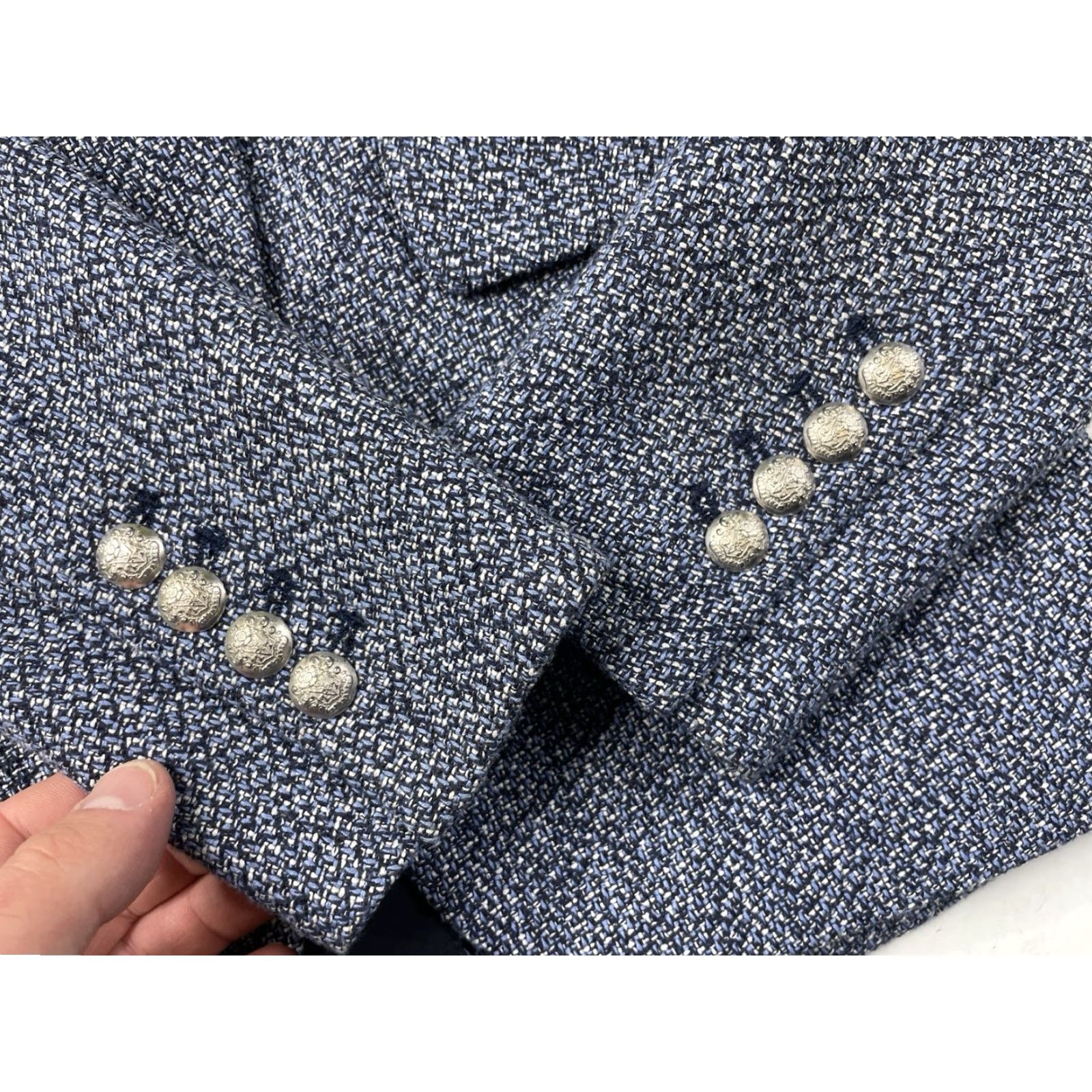 Veronica Beard VERONICA BEARD Blazer Women 2 Blue Tweed USA Button Jacket, Basic, Polyester, Regular Size 2, Blue, USA, Blazer, Women, Button Closure Size XS / US 0-2 / IT 36-38 - 6 Thumbnail