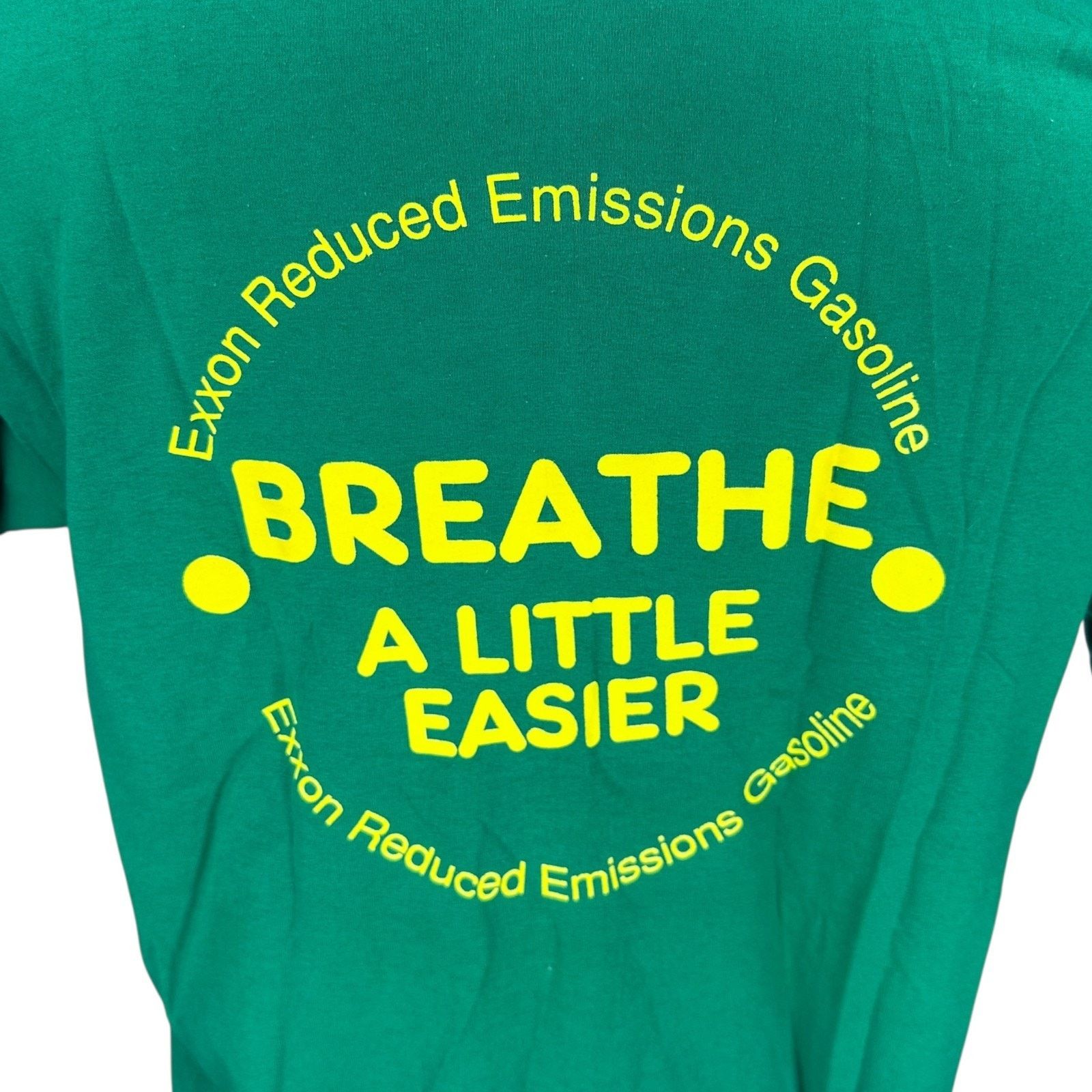 Hanes Vintage Exxon Tiger Breath A Little T-Shirt Men L Green 90s Size US L / EU 52-54 / 3 - 5 Thumbnail