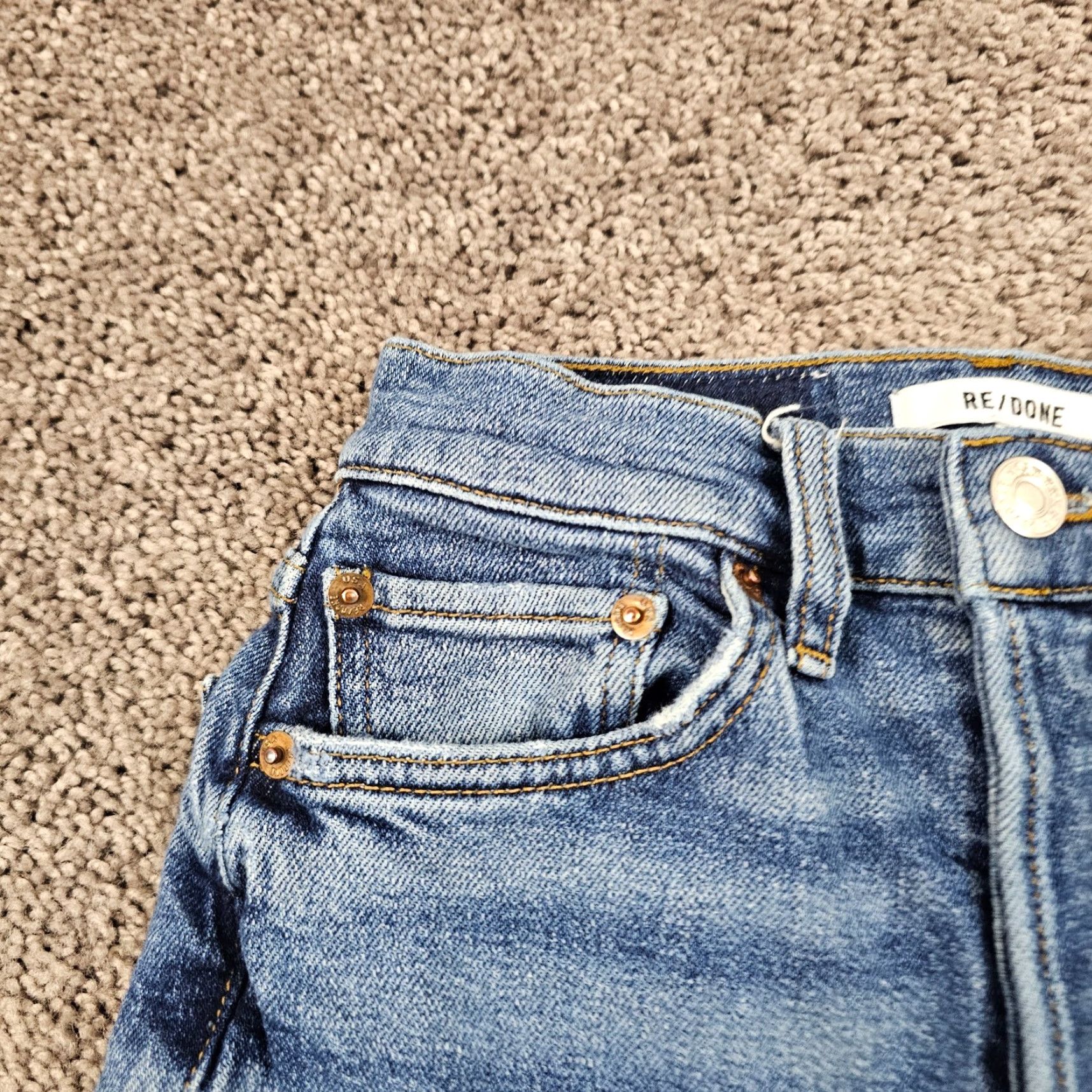 Vintage VINTAGE Redone Jeans Womens Ankle Crop High Rise 90s Distressed Stretch Blue 24 Women's Denim Style Size 42" / US 20 - 3 Thumbnail