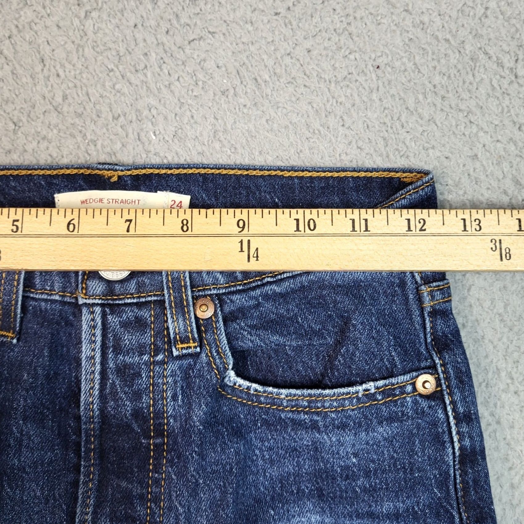 Levi's Levi's Women's Jeans Straight Button Fly Five Pockets Size 24 Denim Blue Medium Waist Rise Mid Regular Fit Size 42" / US 20 - 2 Thumbnail