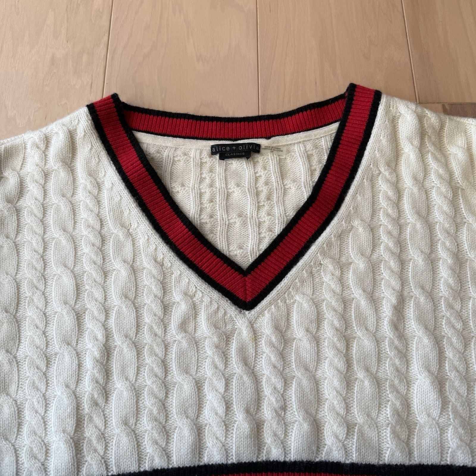 Alice + Olivia Alice Olivia Cable Knit Sweater Women's S Multicolor Size S / US 4 / IT 40 - 3 Thumbnail