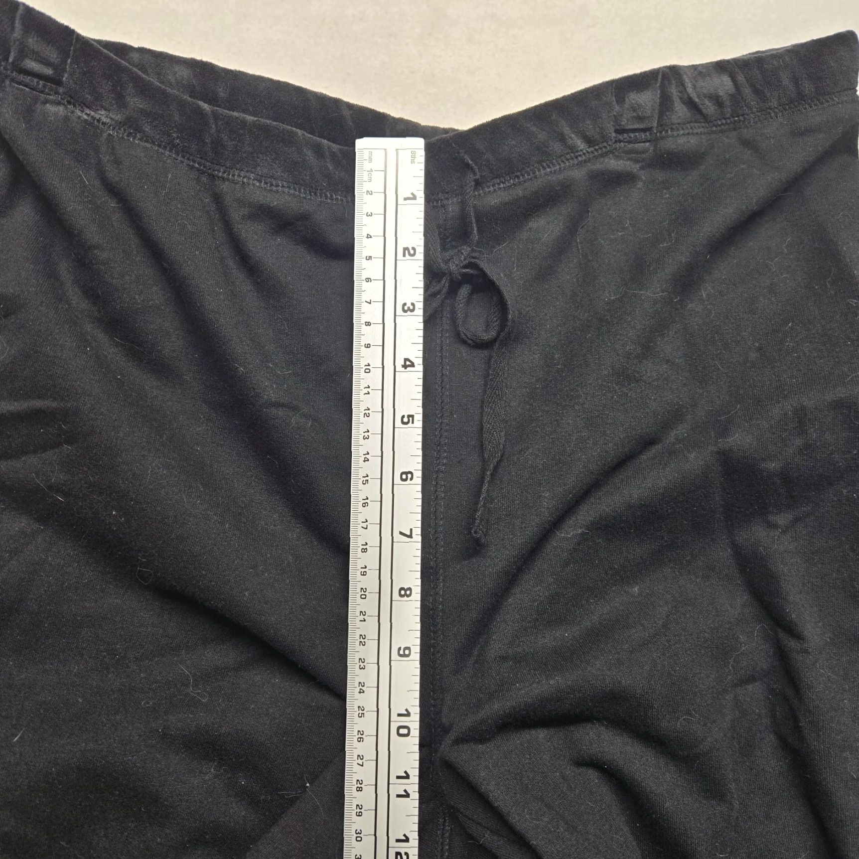 Vintage Onque Casuals Pants Ladies Solid Black Tie Waist L Regular Black Cotton Blend Knit Straight Front Pockets 20in Inseam Womens Size 36" / US 14 / IT 50 - 5 Thumbnail