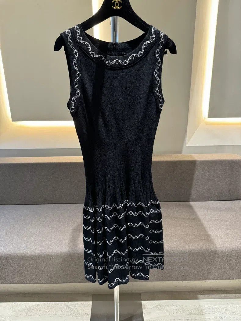 Alaia Alaia Black and White Colorblock Knit Jacquard Dress Size XS / US 0-2 / IT 36-38 - 1 Thumbnail