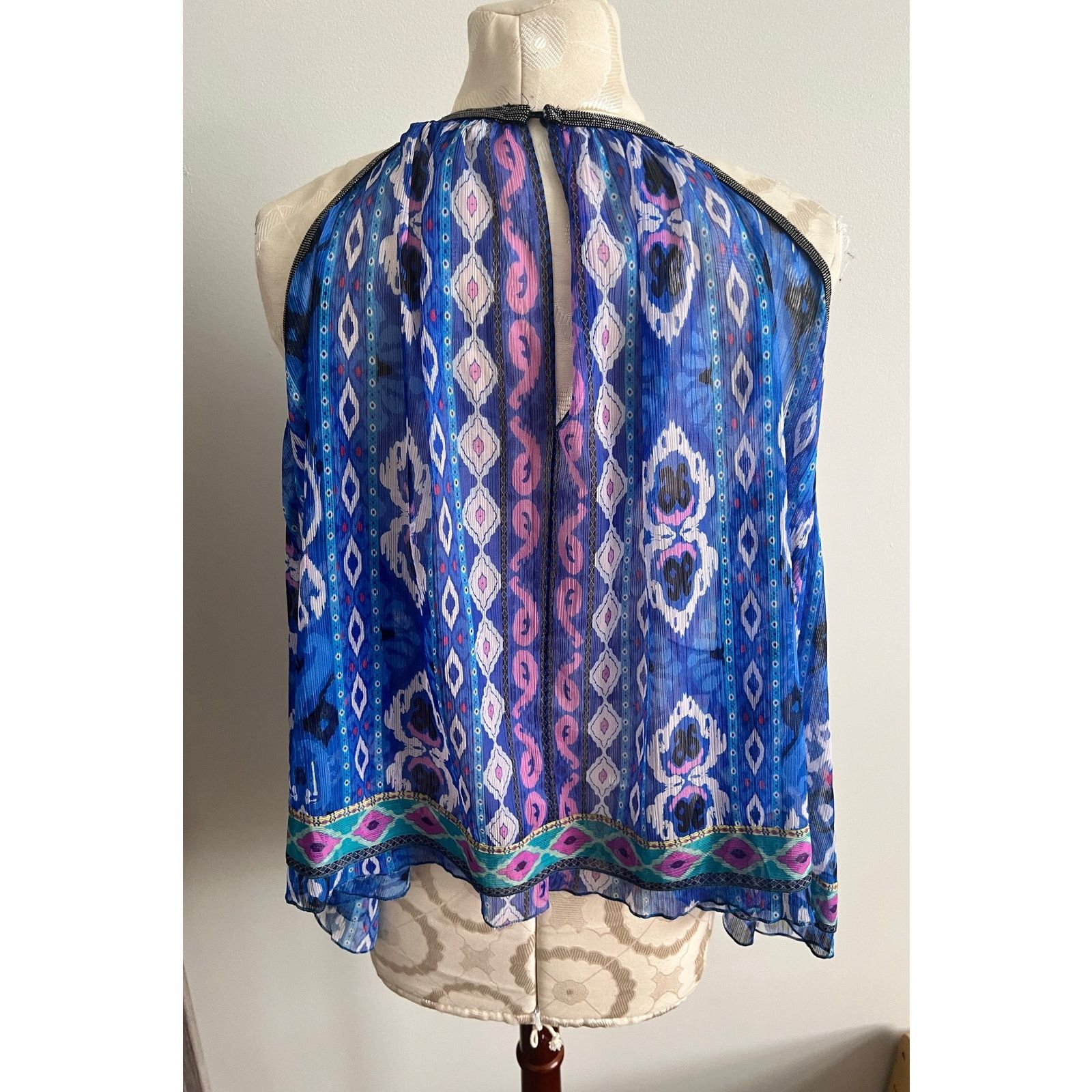 Zara Zara Open Shoulder Geometric Print Sheer Blouse Small Size S / US 4 / IT 40 - 4 Thumbnail