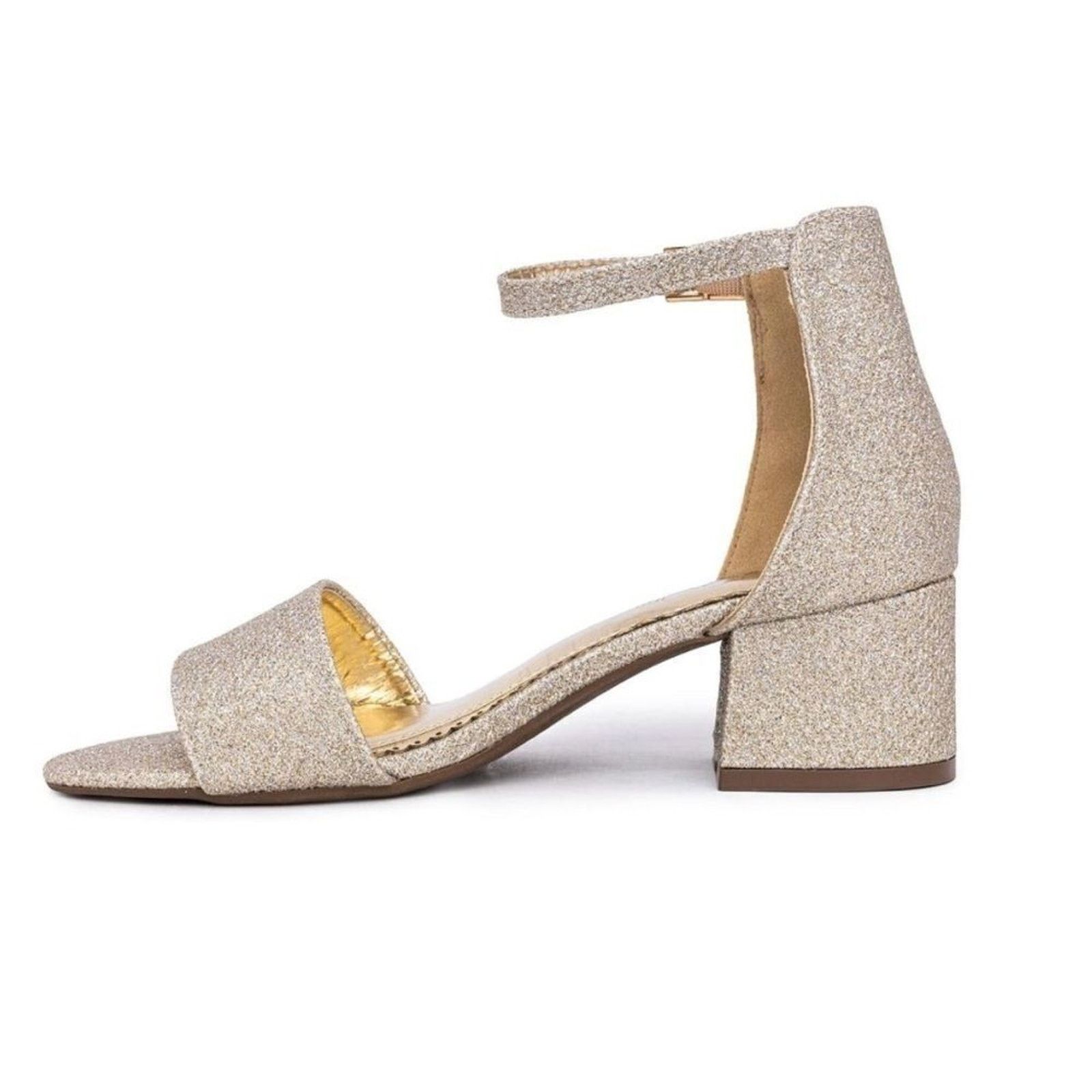 Sugar Sugar Women’s Sandals Size 11 Gold Block Heel NEW #1-CC Size US 11 / IT 41 - 5 Thumbnail