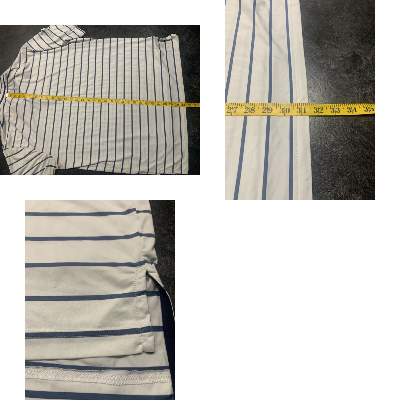 RLX Ralph Lauren VINTAGE RLX Ralph Lauren Polo Shirt Mens Large White Striped Golf Short Sleeve Poly Stretch Size US L / EU 52-54 / 3 - 8 Thumbnail