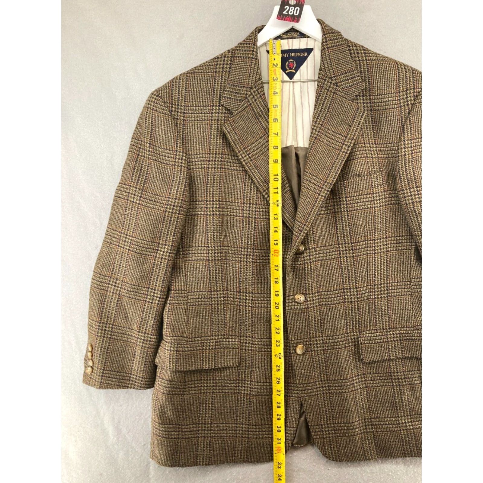 Tommy Hilfiger VINTAGE Tommy Hilfiger Sport Coat Jacket Mens 42 Wool Blend Plaid Single-Breasted Fall Winter Size US XS / EU 42 / 0 - 3 Thumbnail