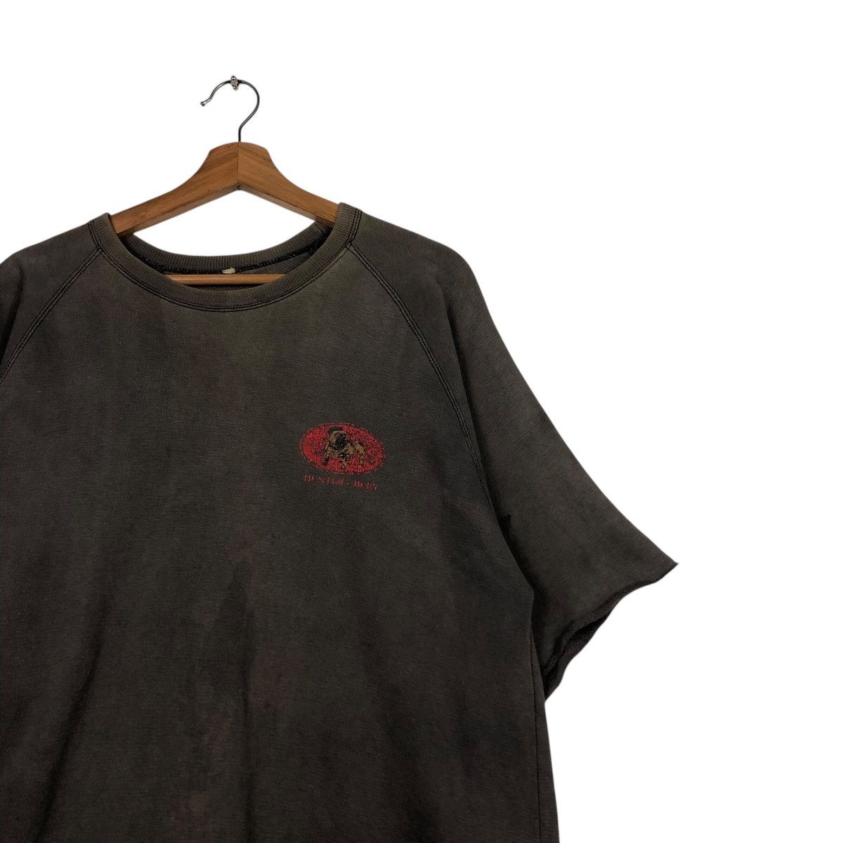 Japanese Brand Distressed Bulldog Emblem Short Sleeve Sweatshirt Rare Fade Size US M / EU 48-50 / 2 - 7 Thumbnail