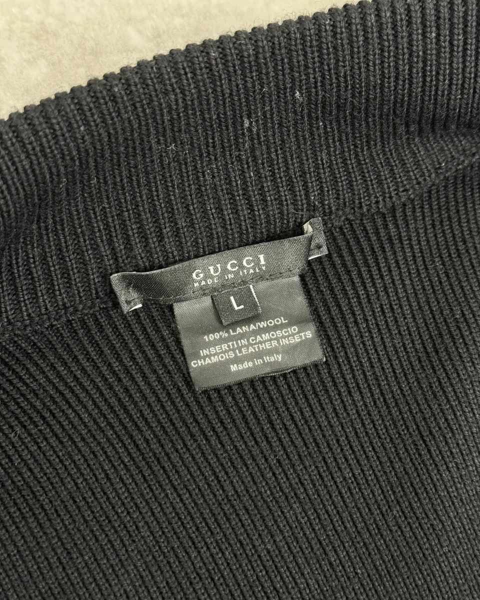 Gucci AW2003 Gucci Wool & Suede Hybrid Black Leather Jacket by Tom Ford Size US M / EU 48-50 / 2 - 10 Thumbnail