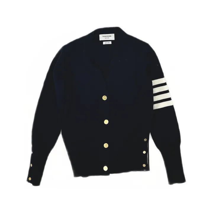 Thom Browne Thom Browne Navy V-Neck Cardigan for Women -2507 Size M / US 6-8 / IT 42-44 - 8 Thumbnail