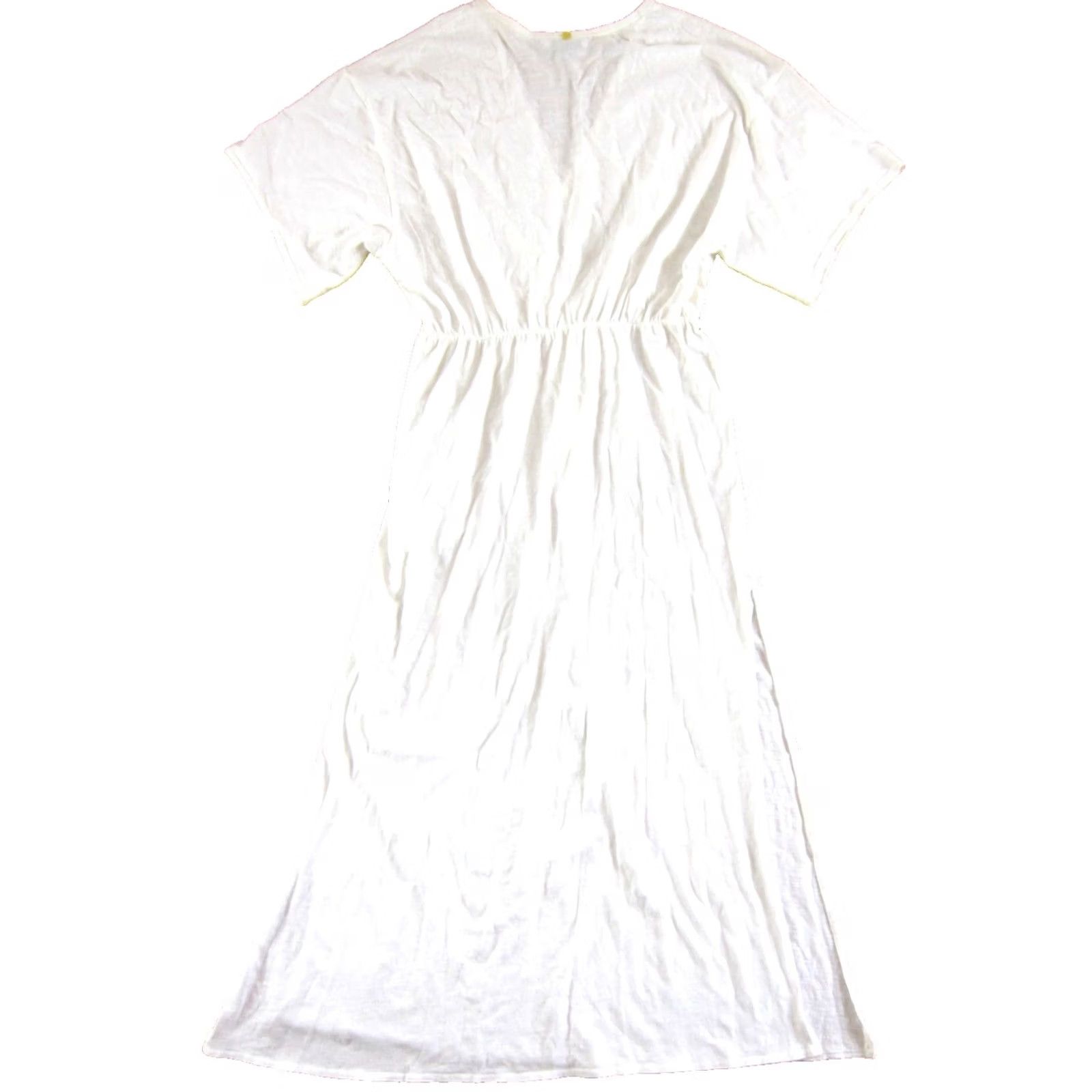 Anthropologie Anthropologie Celandine Maxi Dress M White 100% Cotton V-Neck Short Sleeve Long Size 32" / US 10 / IT 46 - 2 Thumbnail