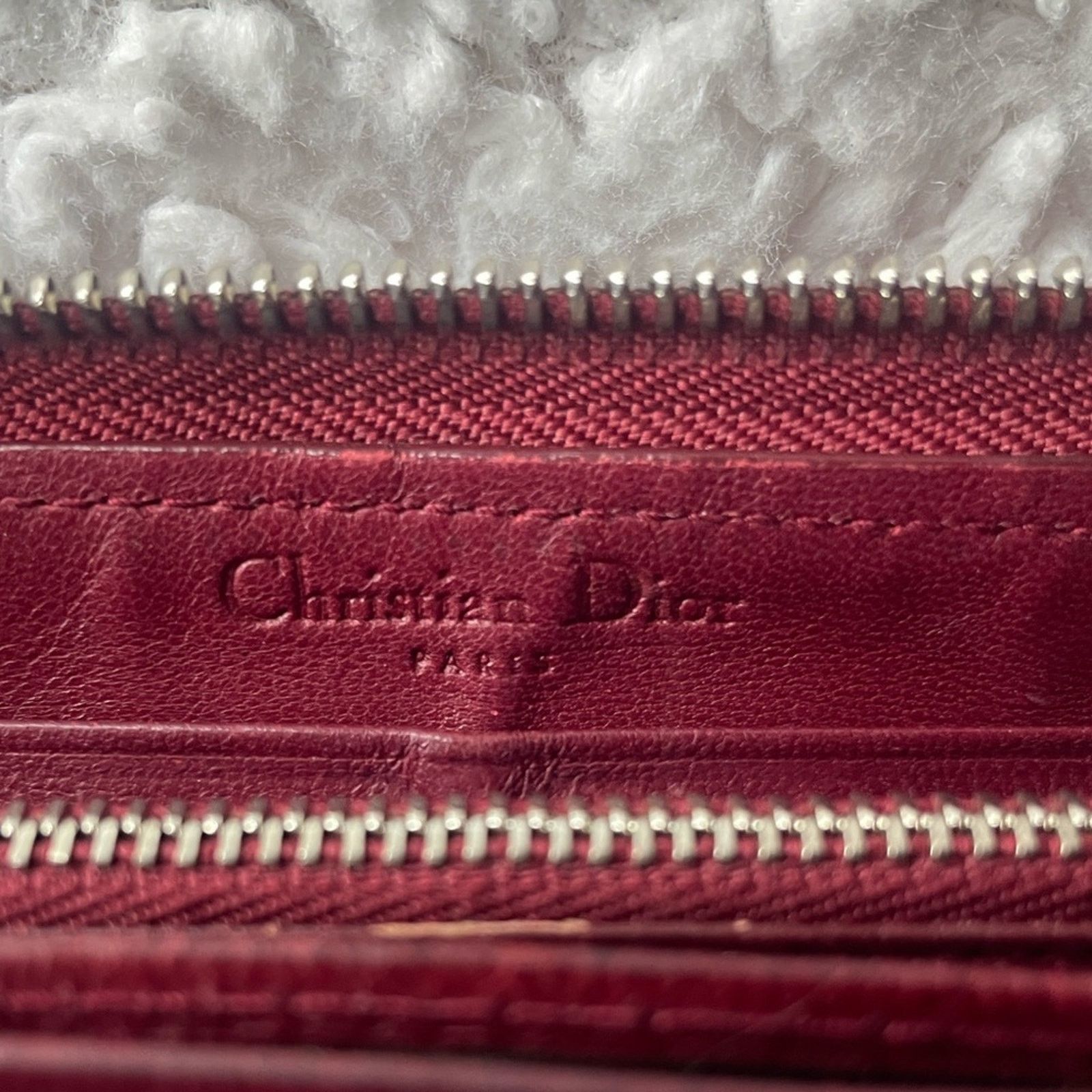 Dior Dior Lady Dior Voyageur Cannage Zip Wallet Red Size ONE SIZE - 12 Thumbnail