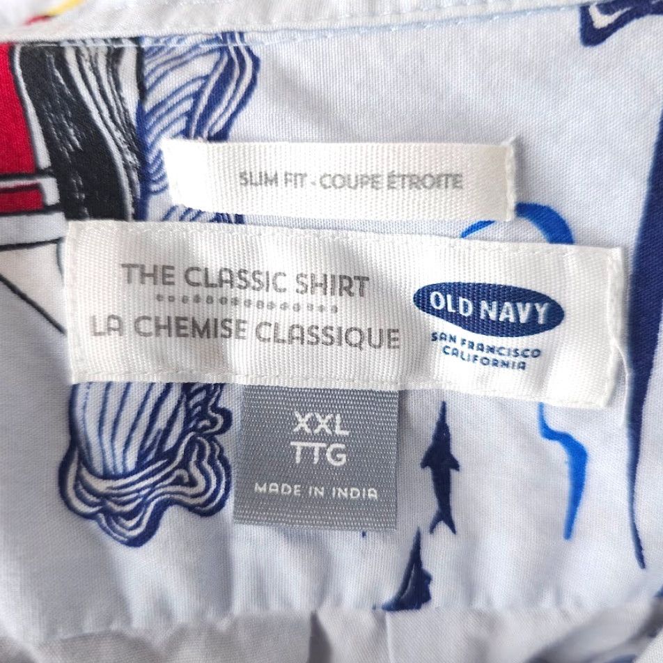 Old Navy Old Navy Shirt Mens 2XL Blue Sailing Camp All Over Print Size US XXL / EU 58 / 5 - 6 Thumbnail