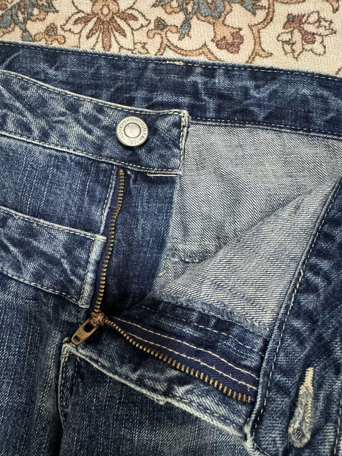 Japanese Brand × Vintage Vintage Japanese Brand Distressed Double Waist Jeans Size US 33 - 10 Thumbnail
