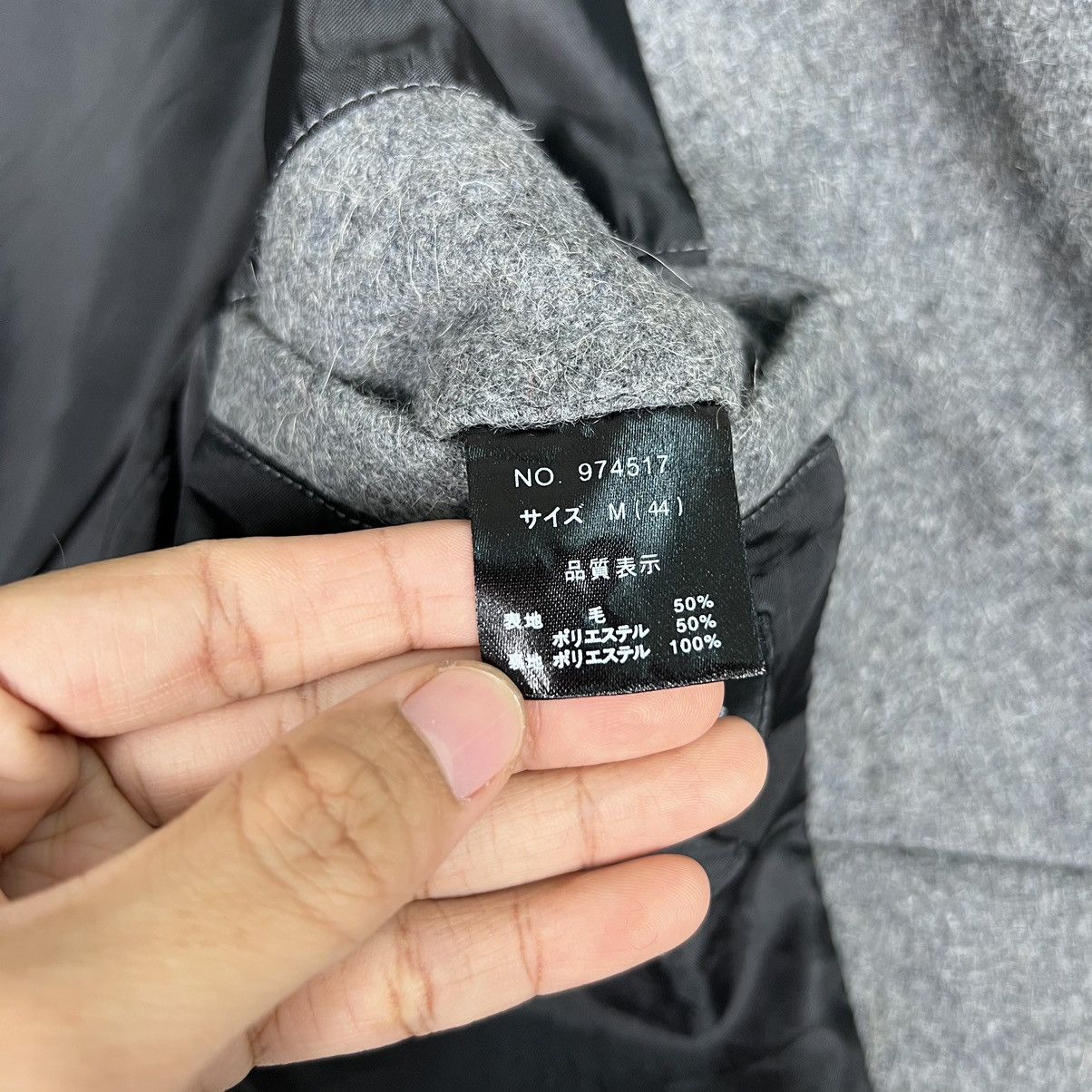 Japanese Brand 🔥 VMEN WOOL DOUBLE COLAR MOTO RIDER JACKET Size US M / EU 48-50 / 2 - 15 Thumbnail