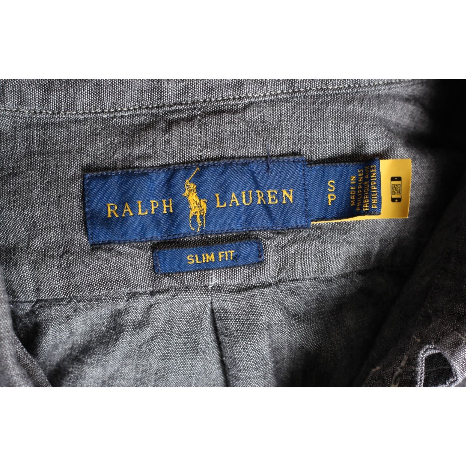 Ralph Lauren RALPH LAUREN Slim Fit Oxford Shirt Men Size S Casual Formal Long Sleeve Grey VR2207 Size 36R - 5 Thumbnail