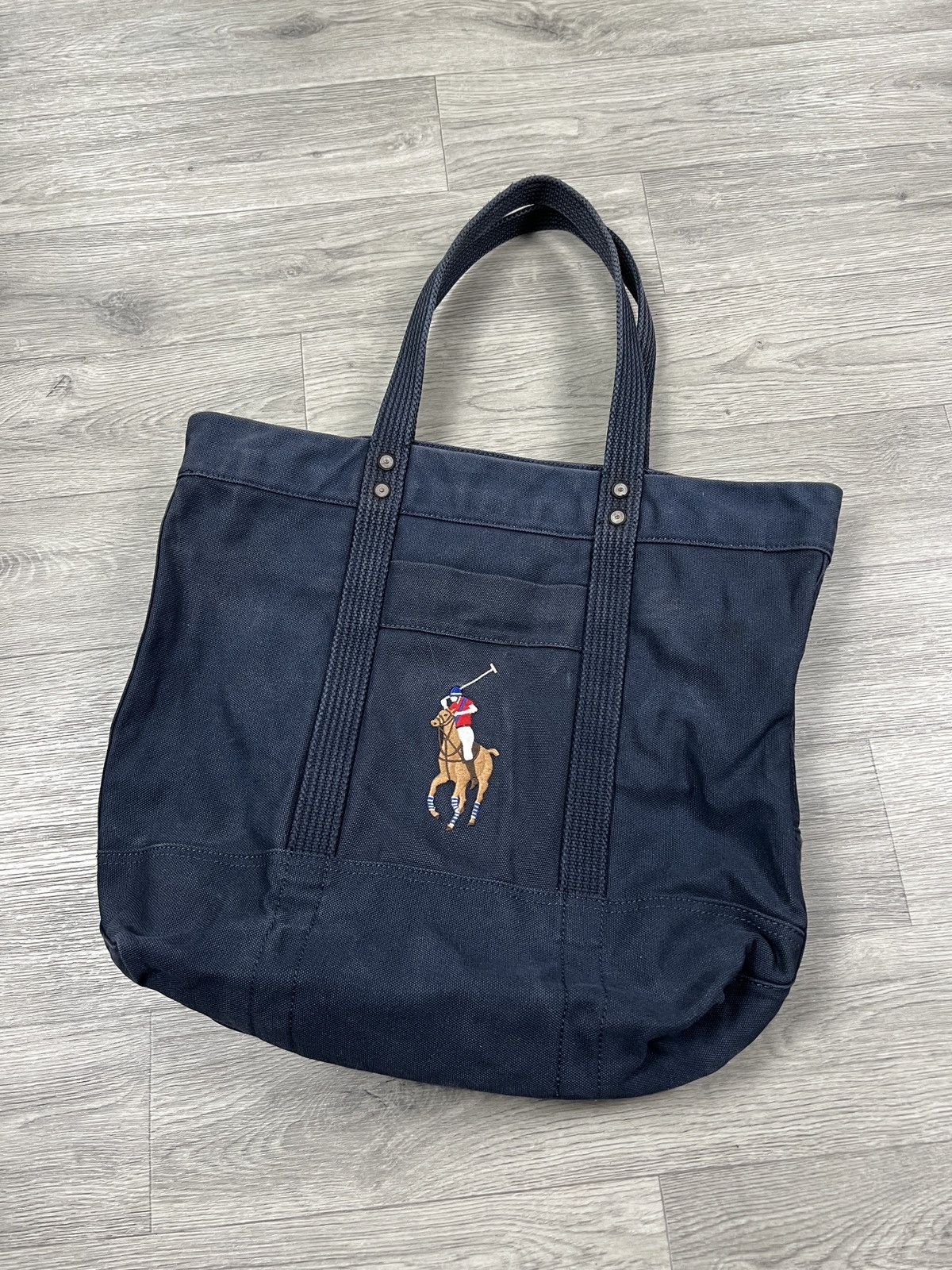 Polo Ralph Lauren Faded Polo Ralph Lauren Big Pony Canvas Tote Bag Mens Size ONE SIZE - 1 Thumbnail