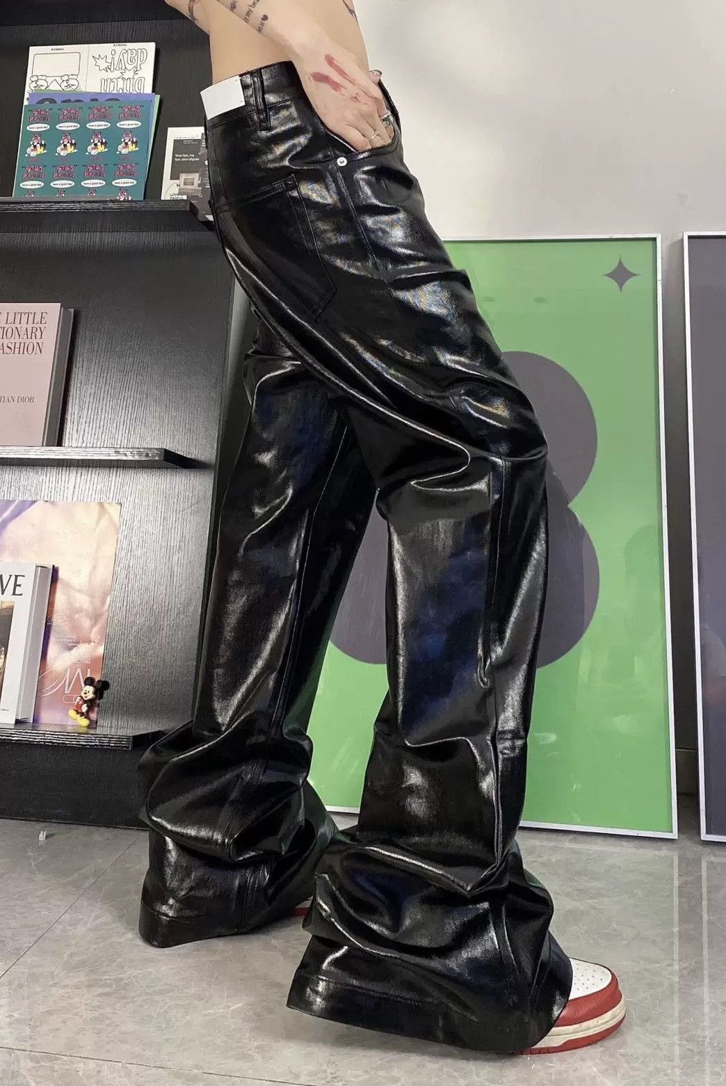 Japanese Brand × Vintage Retro punk y2k shiny flared pants Size US 30 / EU 46 - 3 Thumbnail