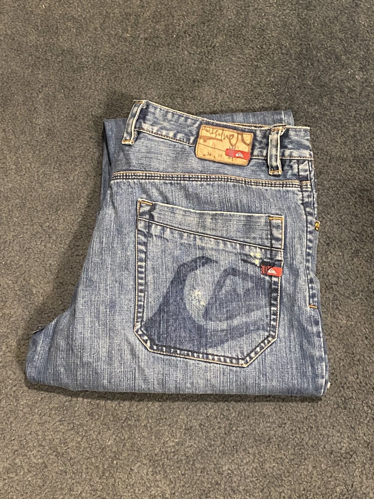 Quiksilver × Vintage VINTAGE Y2K QUICKSILVER BAGGY DENIM PANTS Size US 36 / EU 52 - 1 Thumbnail