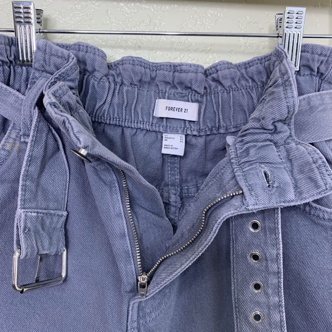 Forever 21 Forever 21 Blue High Waist Paperbag Belted Shorts Size XS Size 24" / US 00 / IT 34 - 6 Thumbnail