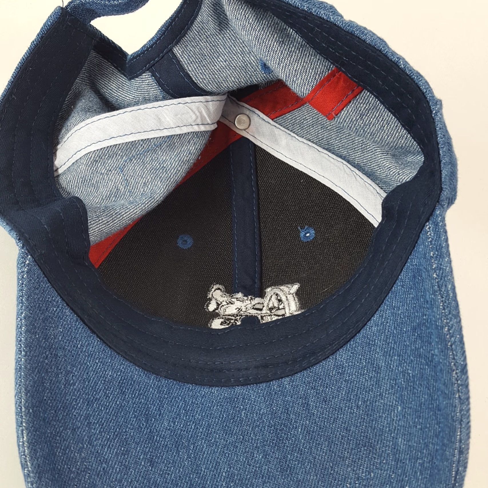 Disney VINTAGE Disney Mickey Mouse Denim Baseball Cap Hat - Snapback - One Size - Blue - Adjustable - 90s Y2K Cartoon Promo Cap Mens Size ONE SIZE - 7 Thumbnail