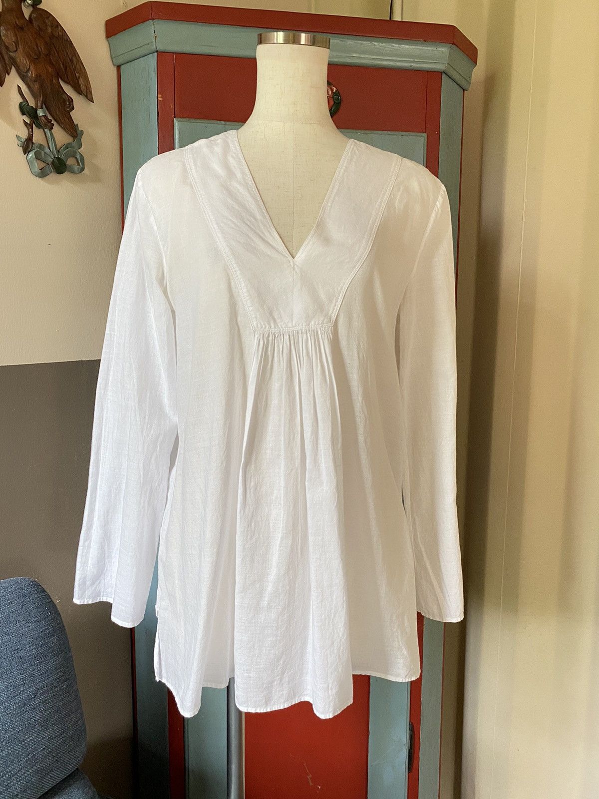 45rpm 45 RPM white V-neck blouse Size XS / US 0-2 / IT 36-38 - 3 Thumbnail