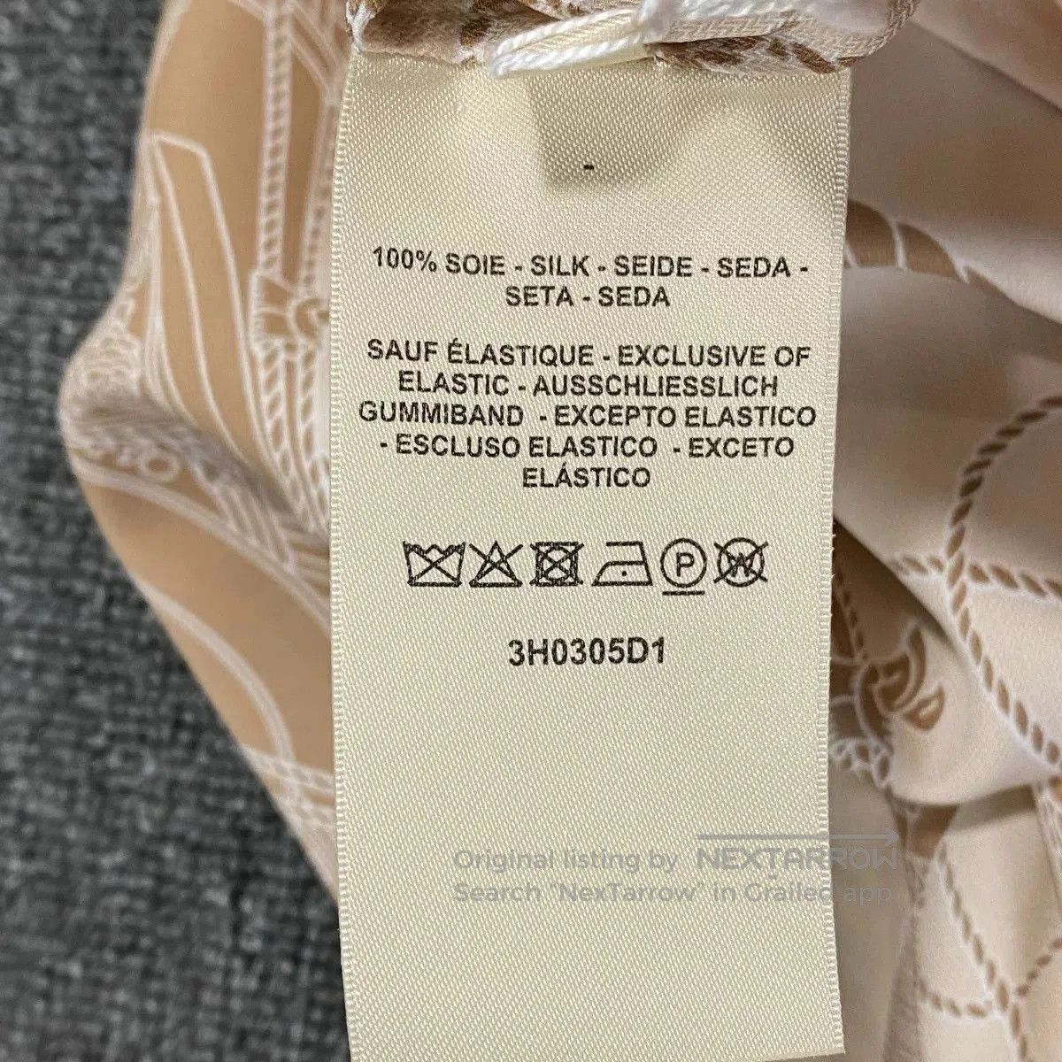 Hermes hermes silk half skirt in beige. Size 33" - 4 Thumbnail