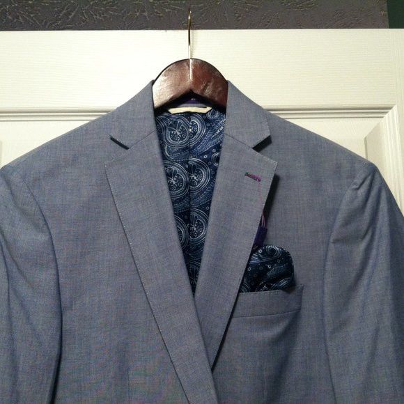 Tallia TALLIA MEN'S NEW BLUE 100%COTTON SPORT JACKET COAT SIZE: S Size US S / EU 44-46 / 1 - 1 Thumbnail