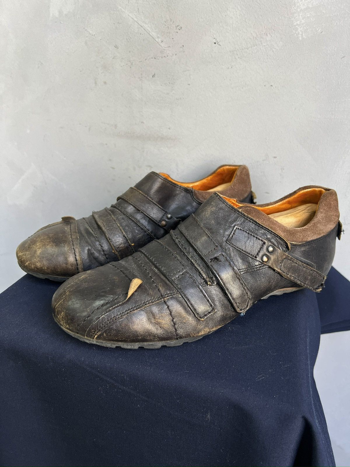 No Faith Studios Avant garde y2k low leather trainers Dirk bikkembergs style Size US 11 / EU 44 - 5 Thumbnail