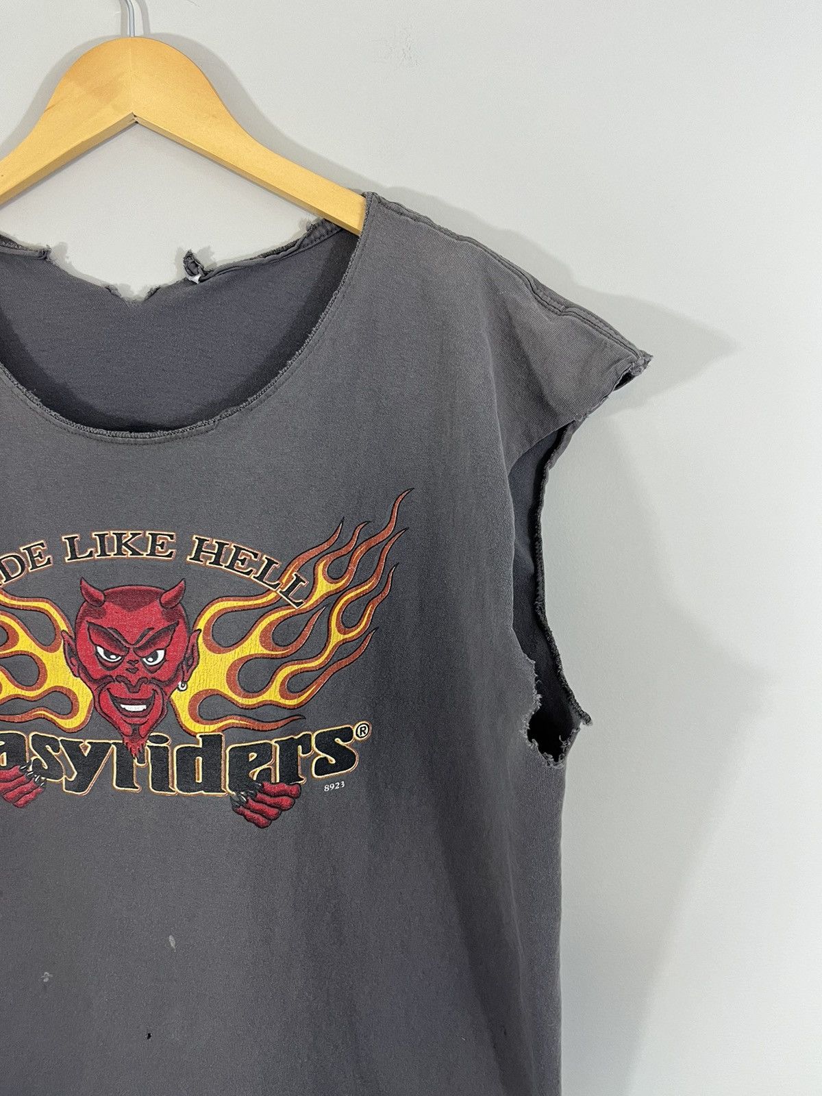 Vintage Ride Like Hell Faded Thrashed Devil Cut Off Size US XXL / EU 58 / 5 - 3 Thumbnail