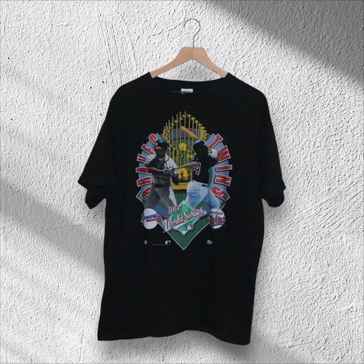 Vintage Vintage 1991 World Series Atlanta Braves Twins Shirt XL Size US XL / EU 56 / 4 - 1 Thumbnail