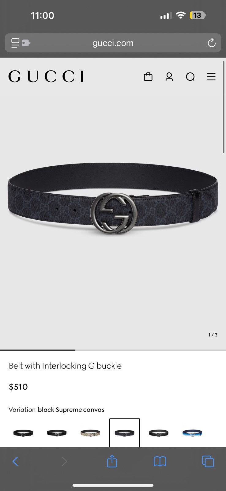 Gucci Gucci Belt with Interlocking G buckle Size 30 - 7 Thumbnail