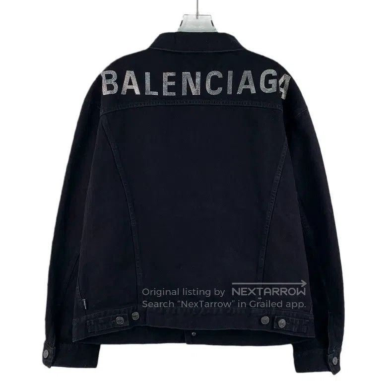 Balenciaga Balenciaga Black diamond-studded cotton lapel single-breas Size XS / US 0-2 / IT 36-38 - 2 Thumbnail