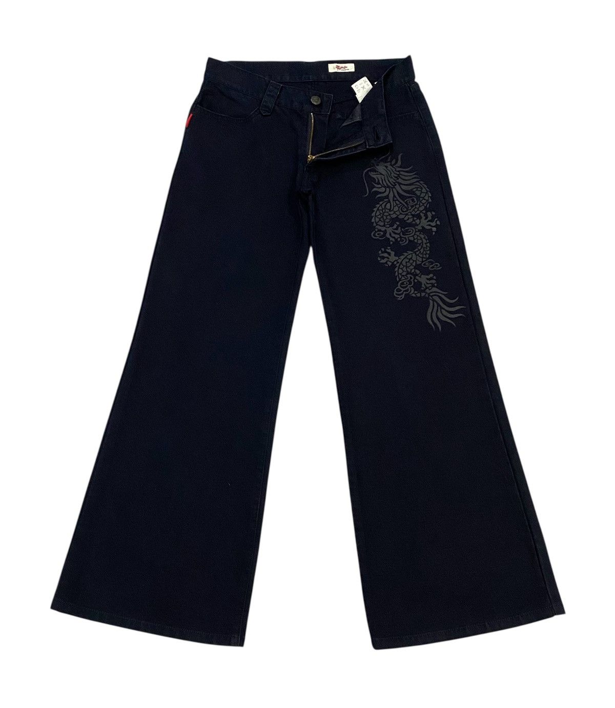 Japanese Brand × Vivienne Tam 💃Vivienne Tam Wide-Leg Dragon Printed Pants Size 28" / US 6 / IT 42 - 1 Thumbnail