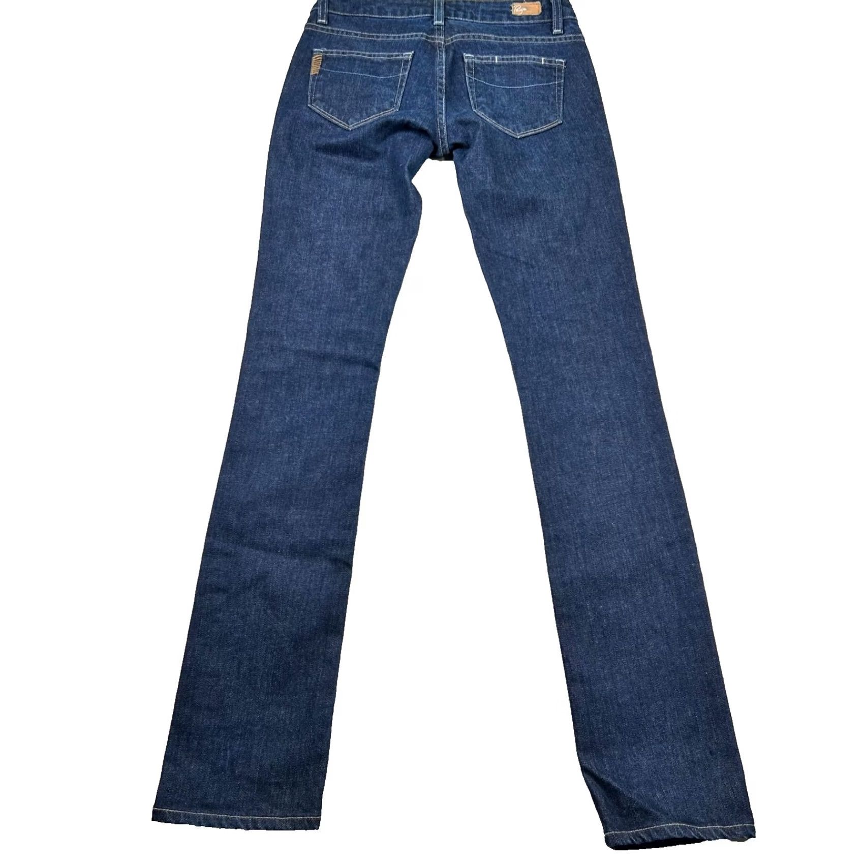 Paige VINTAGE Paige Jeans Womens 26 Blue Heights Low Rise Dark Wash Slim Straight Jeans Size 26" / US 2 / IT 38 - 2 Thumbnail