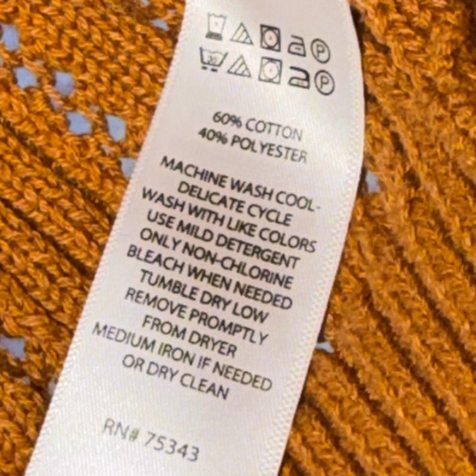 Jones New York Joie Rust Orange Knit Sweater Womens Medium V Neck Pullover Size M / US 6-8 / IT 42-44 - 7 Thumbnail