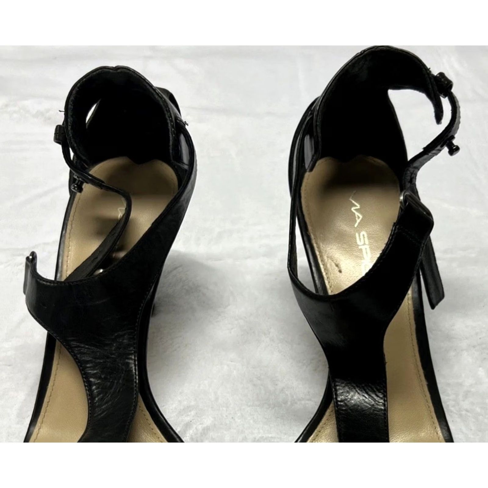 Vintage VIA SPIGA Black Leather Heels Women’s 7.5M Ankle Strap Block Heel Sandals Size US 8 / IT 38 - 3 Thumbnail