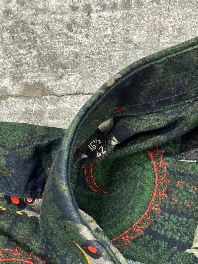 Designer × Givenchy × Vintage 2010s Givenchy Green Aviator Flowers Shirt Size US L / EU 52-54 / 3 - 8 Thumbnail
