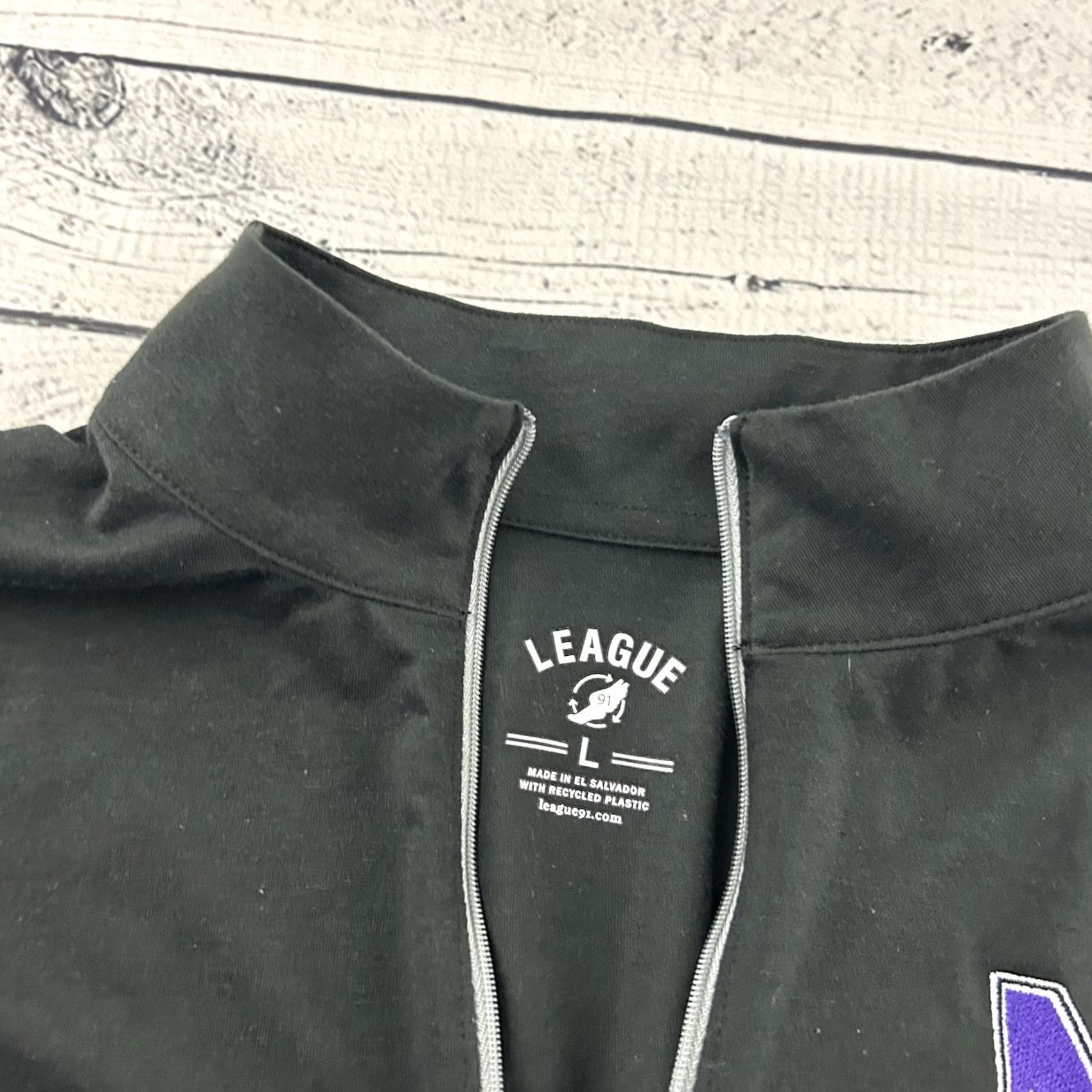 Vintage League Northwestern 1/4 Zip Pullover Lightweight Jacket Men's L Black Size US L / EU 52-54 / 3 - 2 Thumbnail