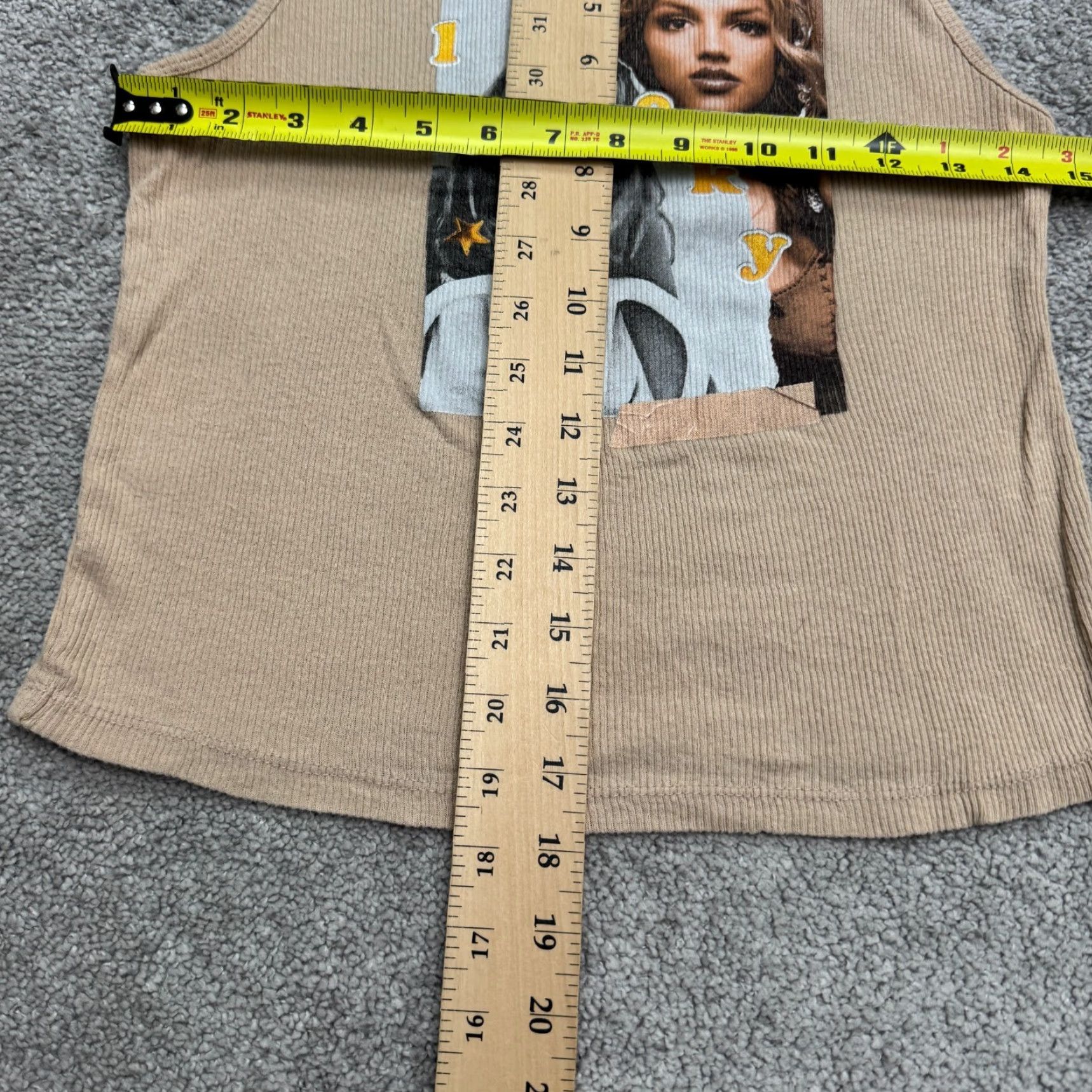 Vintage Britney Spears Tank Small Brown 100% Cotton Graphic Lucky Ribbed Knit 90s Music Stars Womens Size S / US 4 / IT 40 - 7 Thumbnail