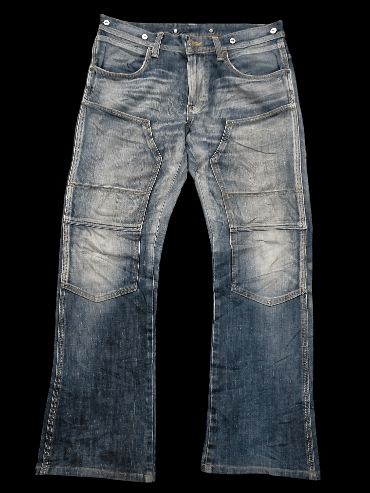 Edwin 🔥Rare🔥 Edwin Japan Double Knee Washed Flare Jeans Size US 34 / EU 50 - 1 Thumbnail